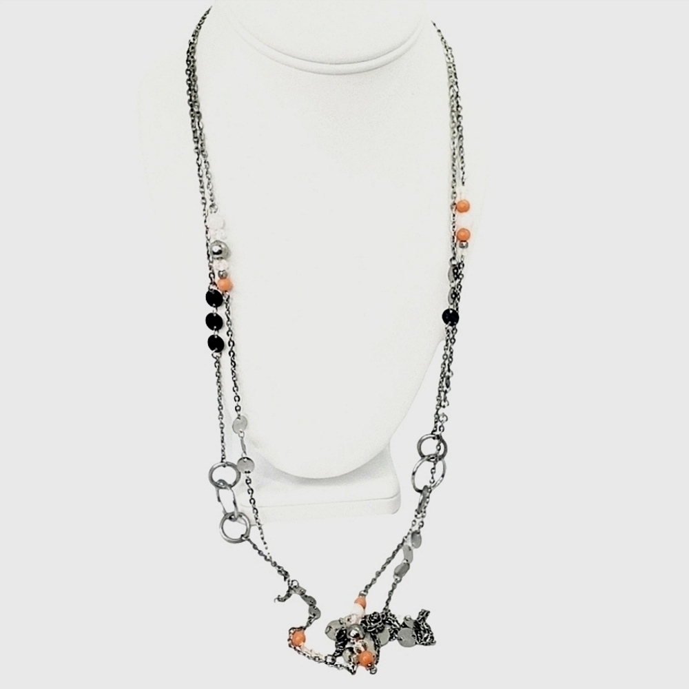 BANCROFT STITCH FIX SILVER‎ LONG LAYERED NECKLACE